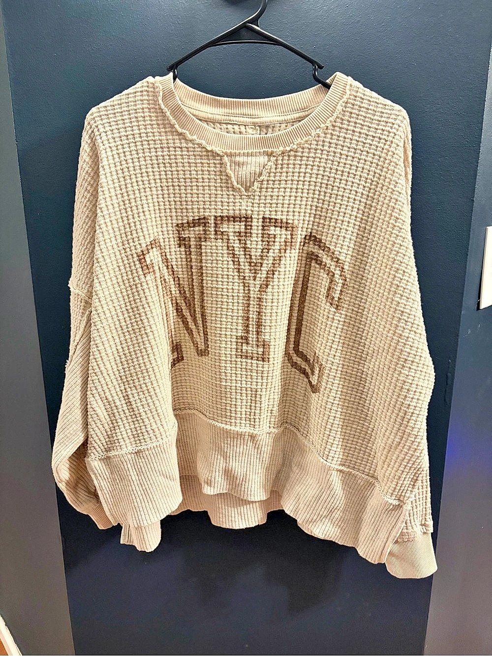 American Eagle NYC waffle-knit sweater